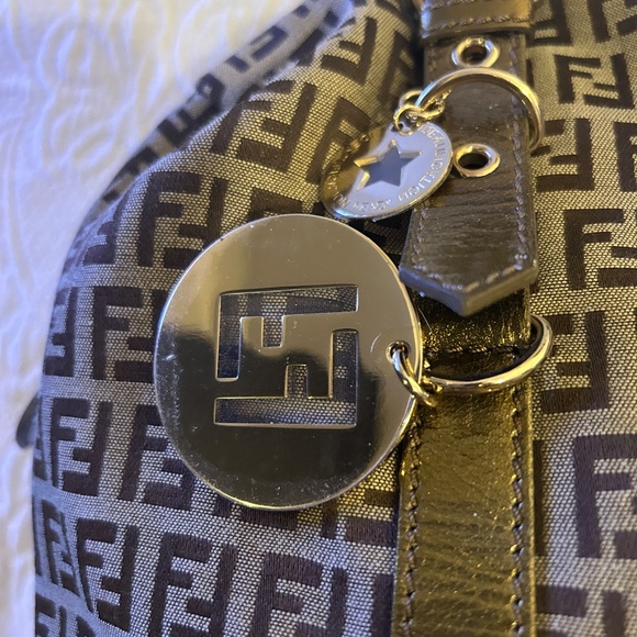 Fendi Tan and Brown Monogram Shoulder Bag - Picture 8 of 15